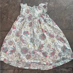 Tea Collection Size 4 Floral Little Girls Dress with Ruffle Sleeves